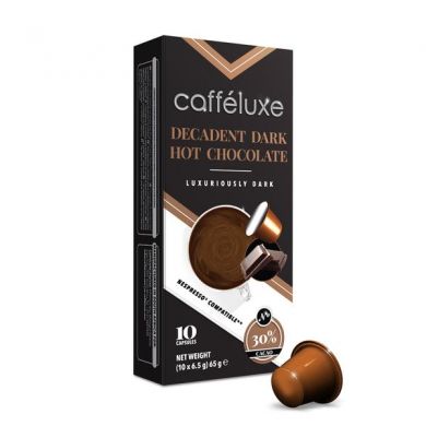 Horká čokoláda - Dark Hot Chocolate, Cafféluxe - 10 kapslí pro Nespresso kávovary