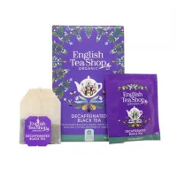 Bezkofeinový černý čaj English Tea Shop balení 20 sáčků fialové obaly