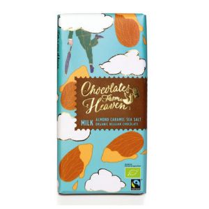 Chocolates from Heaven BIO mléčná čokoláda se zkaramelizovanými mandlemi a mořskou solí 37 % - 100 g