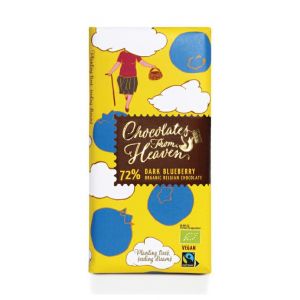 Chocolates from Heaven  BIO hořká čokoláda s borůvkami 72 % - 100g