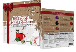 Adventní kalendář s horkými čokoládami Cafféluxe - 24 kapslí pro Nespresso kávovary - EXPIRACE 02/23