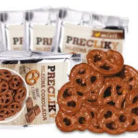 Preclíky do kapsy mléčná čokoláda 70 g Mixit balení s čokoládově potaženými pretzlíky