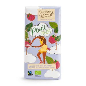 Chocolate from Heaven BIO rýžová bílá VEGAN čokoláda s malinami 39% - 100g