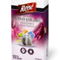 Café René Earl Grey 10 kapslí pro Nespresso kávovary balení s fialovým motivem