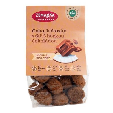 Bio čoko-kokosky s 60% hořkou čokoládou - 100 g