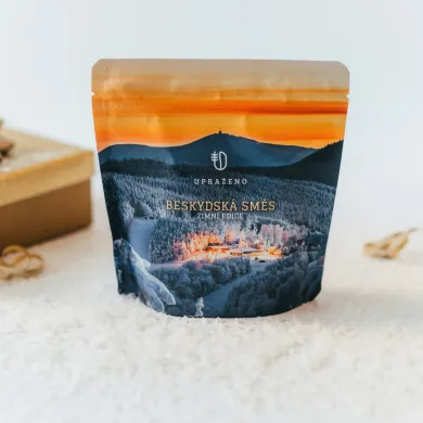 Beskydská směs ZIMNÍ EDICE pytlík balení s horským motivem