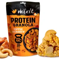 Mixit Proteinová granola z pece - Toffee & kešu, 350 g